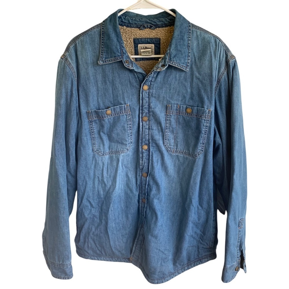 L. L. Bean Men's 1912 Heritage Sherpa Lined Shirt Jacket Mens Stonewashed Color